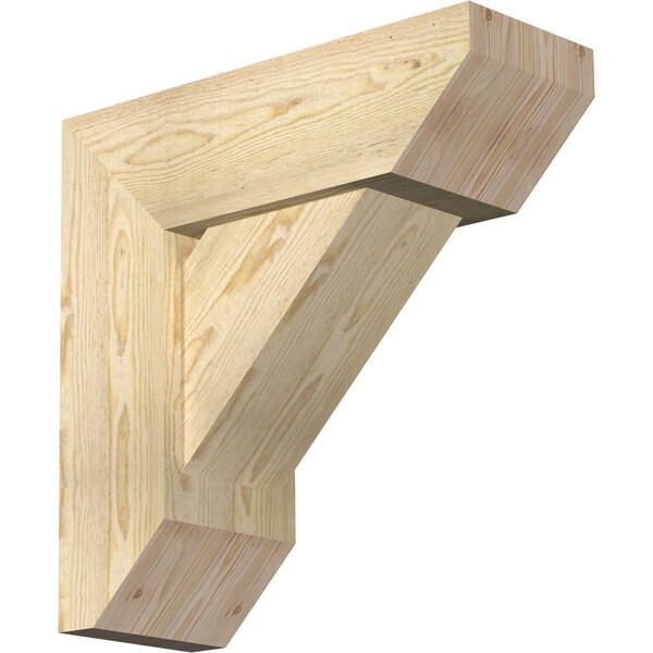 Ekena Millwork Traditional Slat Rough Sawn Bracket w/ Offset Brace, Douglas Fir, 8"W x 22"D x 22"H BKT0806X22X22TRA06RDF - main